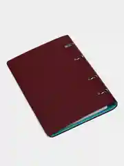 Тетрадь на кольцах А5 (180х220 мм), 120 листов, под фактурную кожу, BRAUBERG "Fusion", коричневый/голубой, 129995