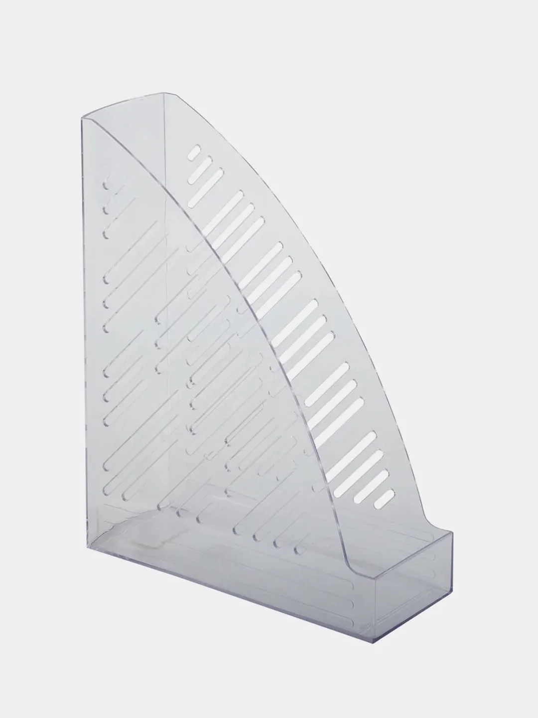 Лоток вертикальный для бумаг BRAUBERG "Standard+", 250х90х300 мм, прозрачный, 237227