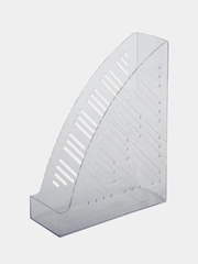 Лоток вертикальный для бумаг BRAUBERG "Standard+", 250х90х300 мм, прозрачный, 237227