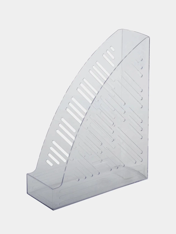 Лоток вертикальный для бумаг BRAUBERG "Standard+", 250х90х300 мм, прозрачный, 237227