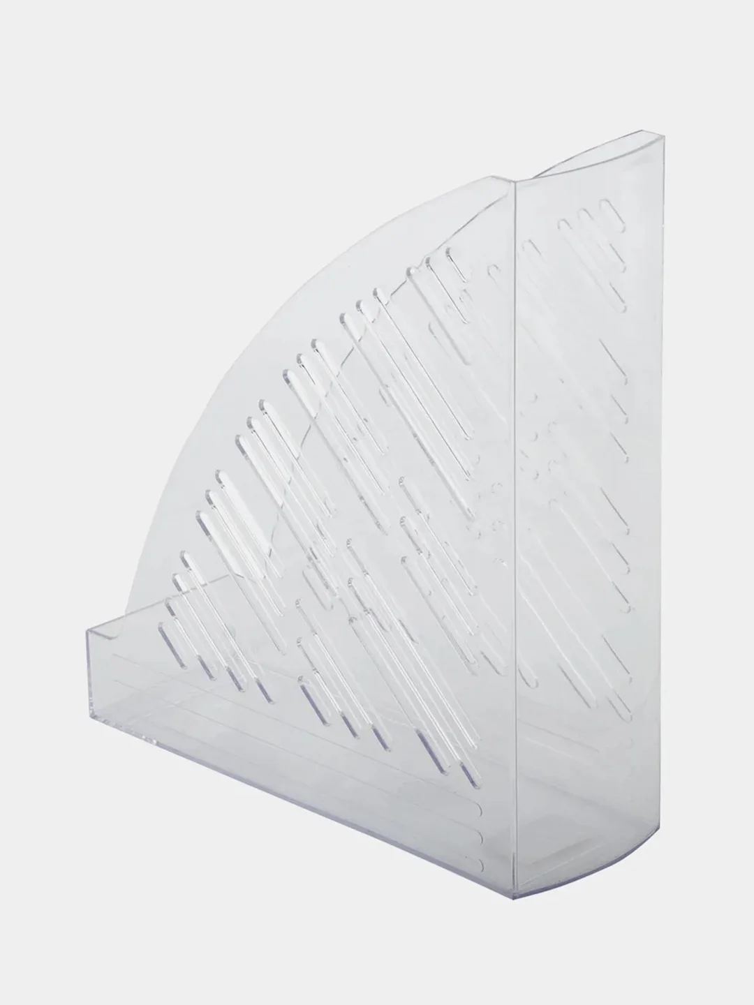 Лоток вертикальный для бумаг BRAUBERG "Standard+", 250х90х300 мм, прозрачный, 237227