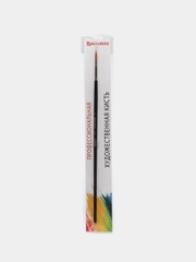 Кисть художественная профессиональная BRAUBERG ART "CLASSIC", синтетика жесткая, круглая, № 4, длинная ручка, 200659