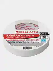 Клейкая двухсторонняя лента 19 мм х 3,5 м, НА ВСПЕНЕННОЙ ОСНОВЕ, 1 мм, прочная, BRAUBERG