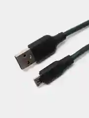 Тёмно-зелёный мягкий Силиконовый USB кабель провод зарядник шнур Micro, Type-C, iPhone Lightning Android