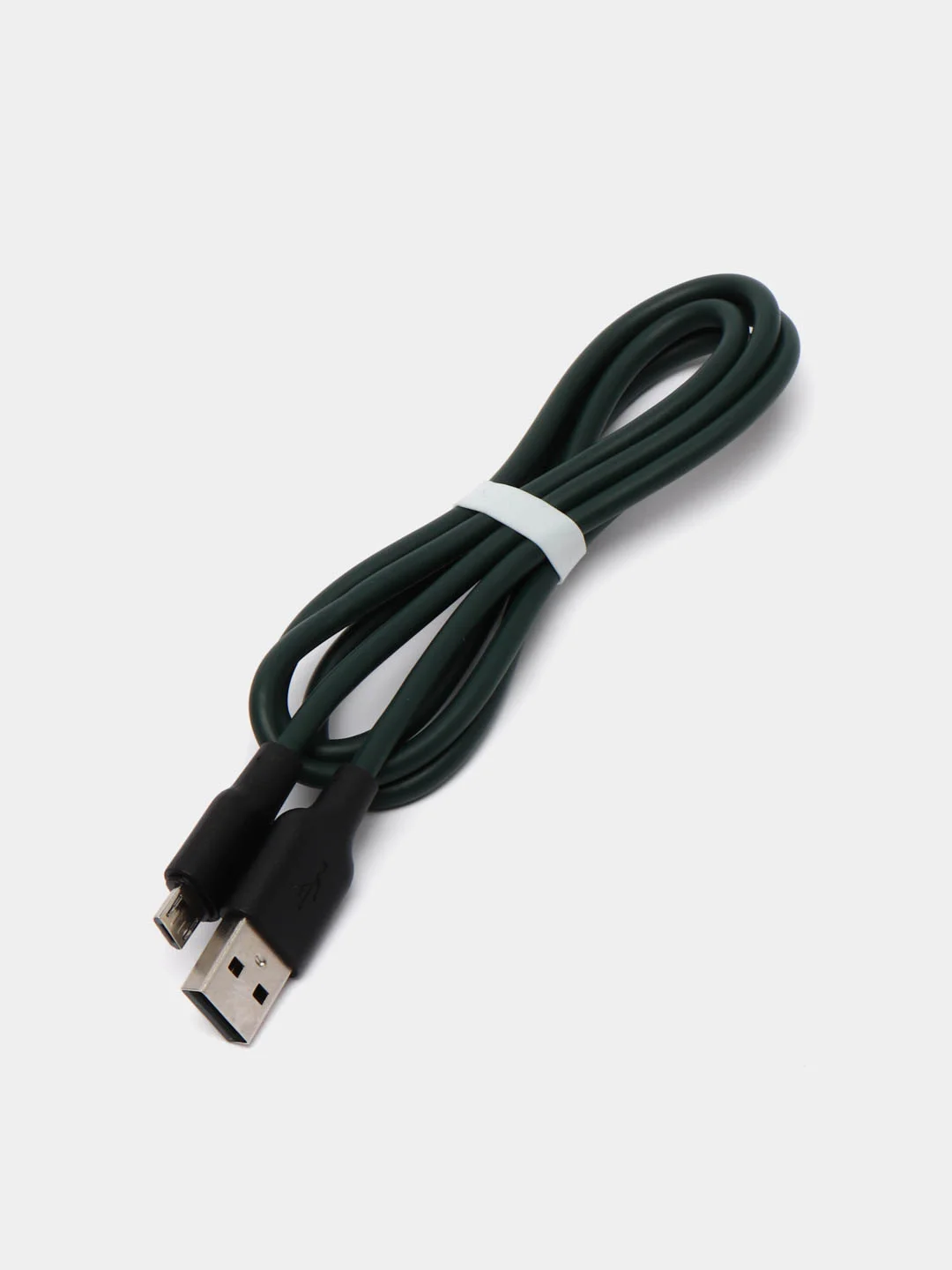 Тёмно-зелёный мягкий Силиконовый USB кабель провод зарядник шнур Micro, Type-C, iPhone Lightning Android