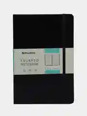 Черный блокнот в клетку с резинкой "Metropolis Special", А5, 80 л., BRAUBERG