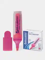 Текстовыделитель BRAUBERG "FLUO", РОЗОВЫЙ, линия 1-5 мм