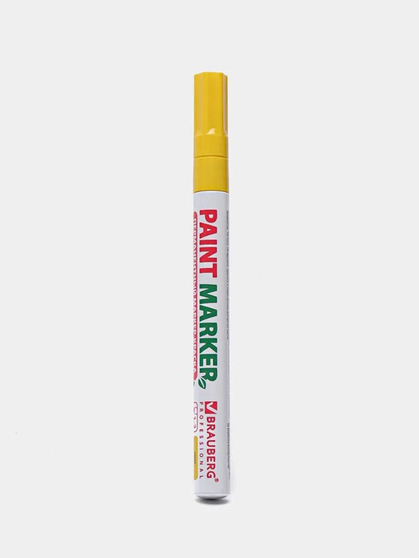 Маркер-краска лаковый (paint marker) 2 мм, ЖЕЛТЫЙ, BRAUBERG PROFESSIONAL