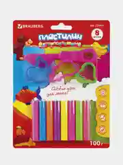 Пластилин флуоресцентный BRAUBERG 8 цветов, 100 г