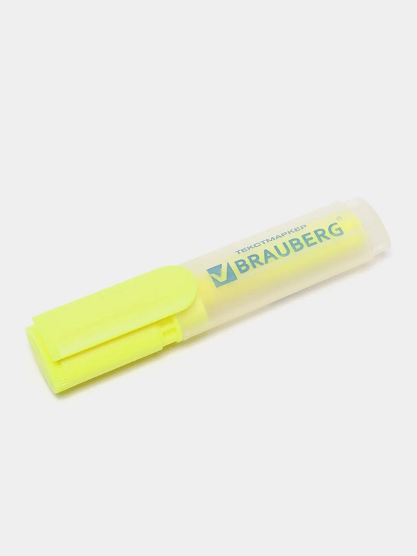 Текстовыделитель BRAUBERG "FLUO", ЖЕЛТЫЙ, линия 1-5 мм