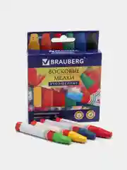 Восковые мелки утолщенные BRAUBERG "АКАДЕМИЯ", НАБОР 6 цветов, на масляной основе, 227294