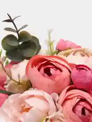 Розовый искусственные цветы пионы, готовая композиция в кашпо