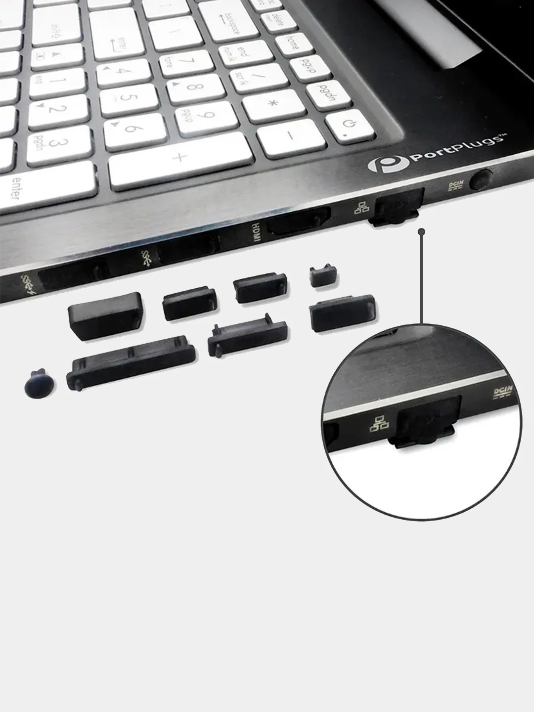 Прозрачный набор пылезащитных заглушек для USB-разъемов