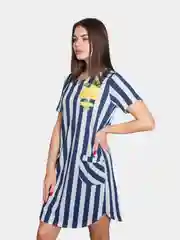 Синий туника женская, домашняя, из хлопка
