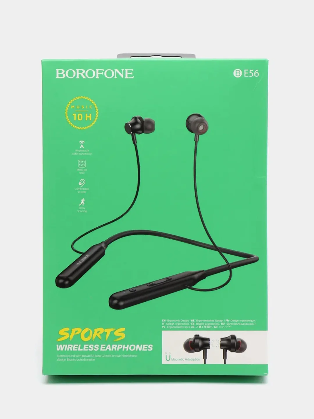 Черный наушники беспроводные спортивные Borofone BE56