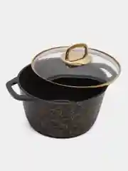 Кастрюля КУКМАРА, серия "Грация" чёрный с золотом, сверхстойкое покрытие 2,5л 3,5л 4,5л