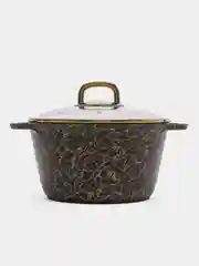 Кастрюля КУКМАРА, серия "Грация" чёрный с золотом, сверхстойкое покрытие 2,5л 3,5л 4,5л