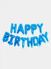 Синий растяжка "Happy Birthday" из шаров