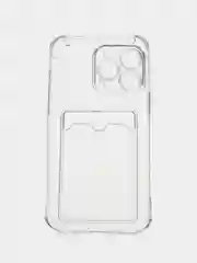 Прозрачный чехол с карманом для карт для iPhone 14, Pro, Max, Plus