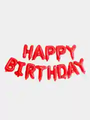 Красный растяжка "Happy Birthday" из шаров