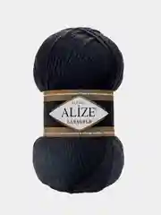 Черный пряжа Alize Lanagold, 49% шерсть, 51% акрил, 100 г, 240 м