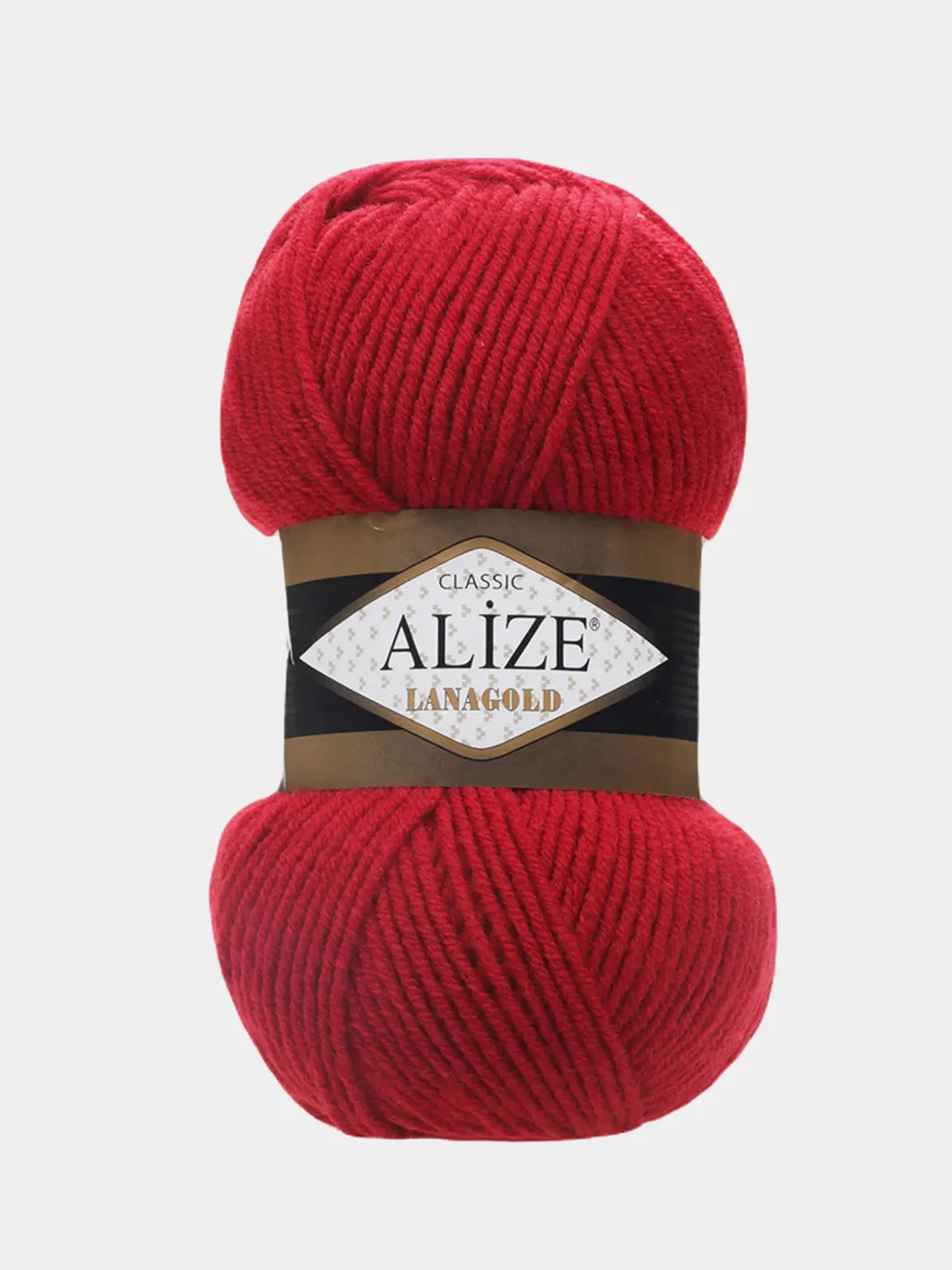 Красный пряжа Alize Lanagold, 49% шерсть, 51% акрил, 100 г, 240 м