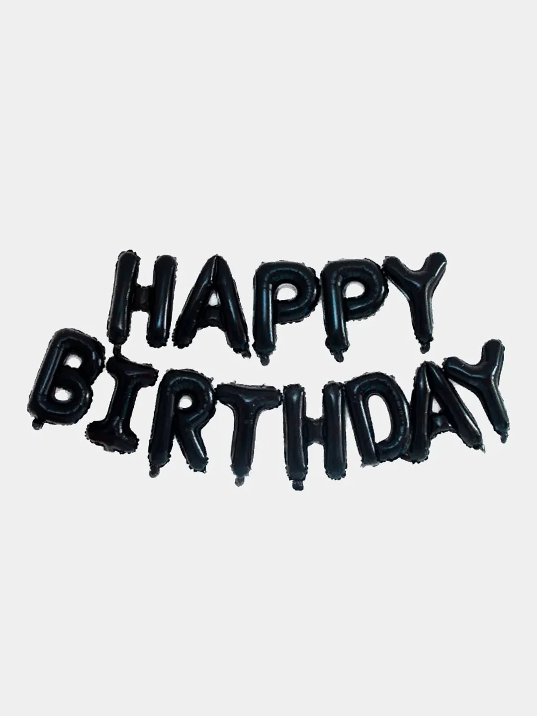 Черный растяжка "Happy Birthday" из шаров
