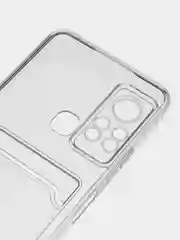 Прозрачный чехол для Infinix Hot 11S, прозрачный, с карманом для карты