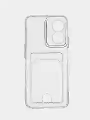 Лавандовый чехол для Realme C33 / Реалми С33 прозрачный, с карманом для карты