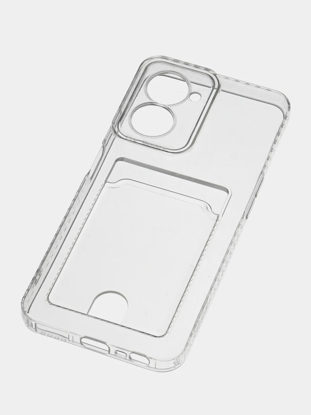 Лавандовый чехол для Realme C33 / Реалми С33 прозрачный, с карманом для карты