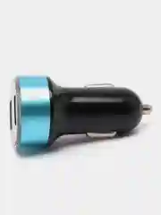Голубой автомобильное зарядное устройство, 2 USB, 3.1 А в прикуриватель