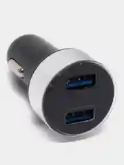 Серебряный автомобильное зарядное устройство, 2 USB, 3.1 А в прикуриватель