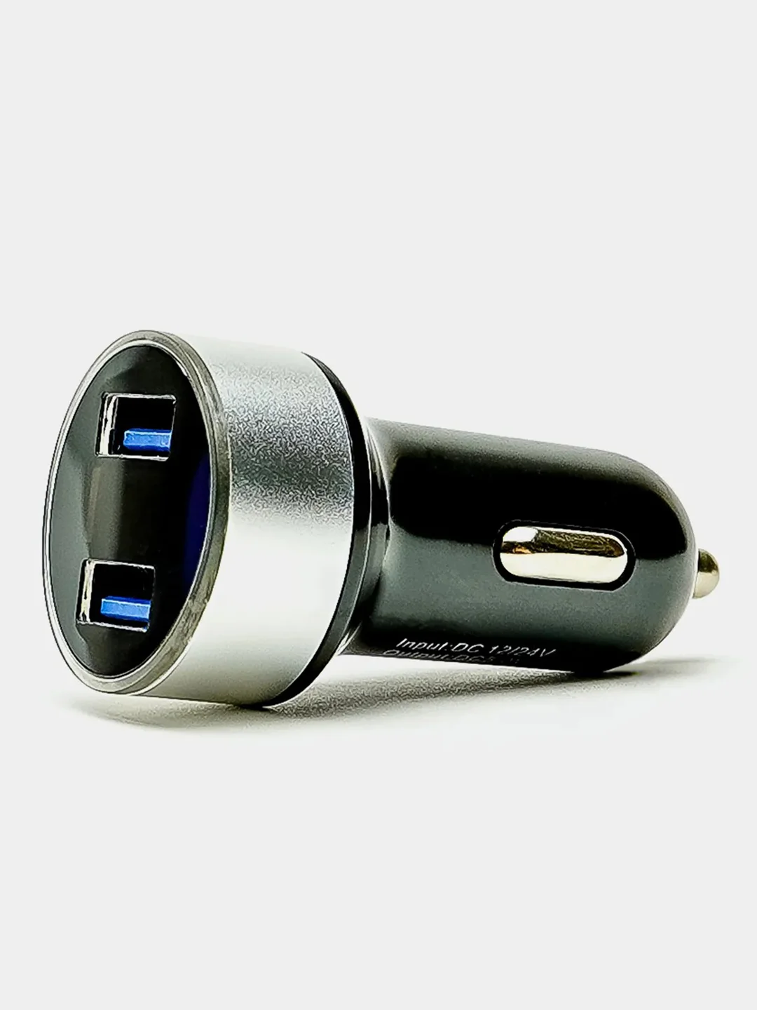 Серебряный автомобильное зарядное устройство, 2 USB, 3.1 А в прикуриватель