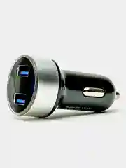 Серебряный автомобильное зарядное устройство, 2 USB, 3.1 А в прикуриватель