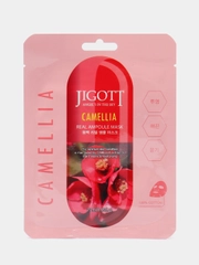 Тканевая маска для лица с камелией Jigott Camellia Real Ampoule Mask