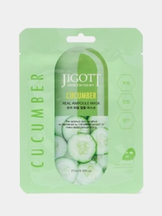 Маска тканевая Jigott Cucumber Real Ampoule Mask, ампульная, с огурцом