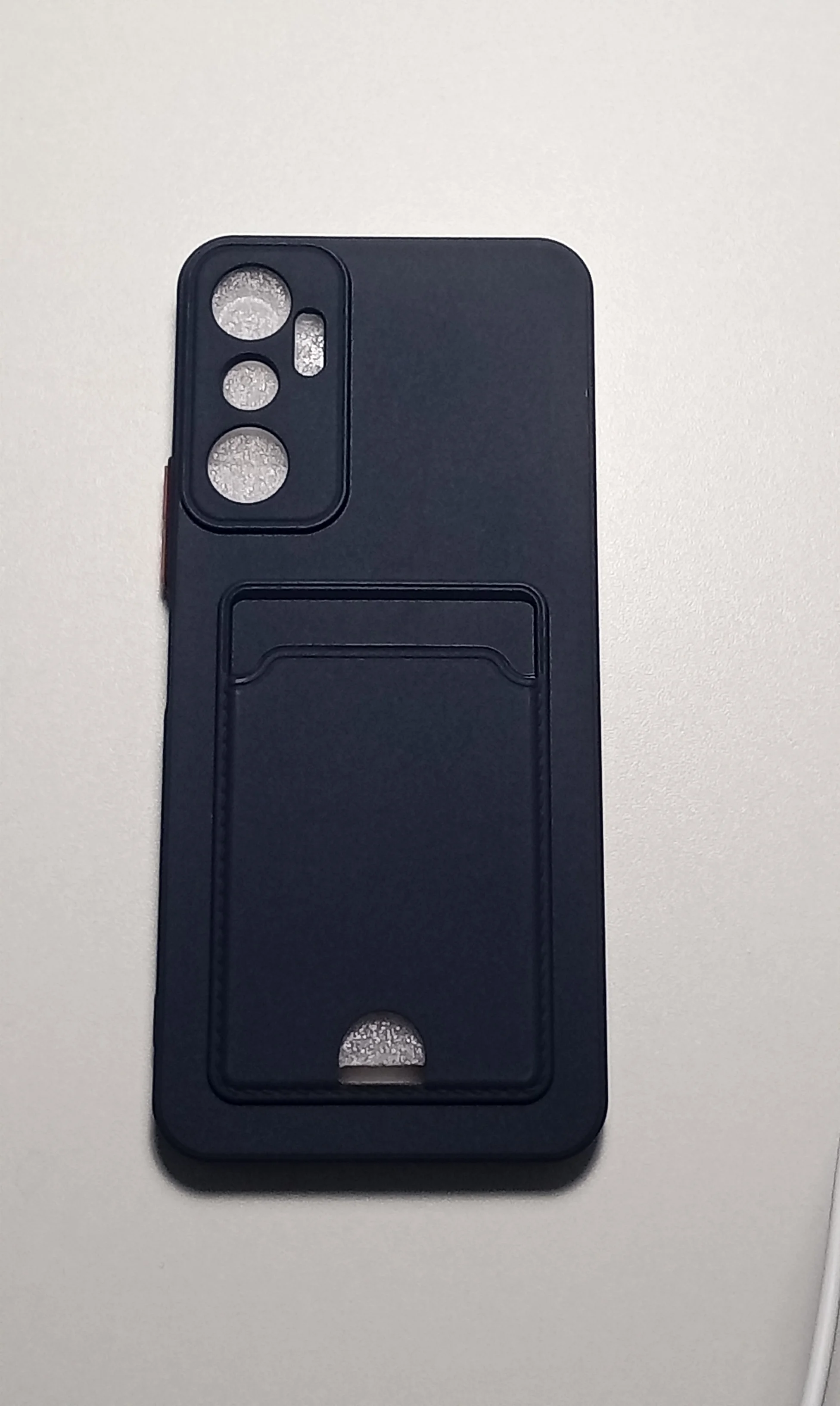 Темно-синий чехол INFINIX HOT 20  с защитой камеры и карман для пластиковой карты