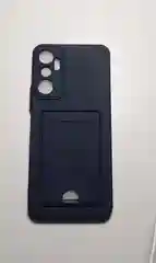 Темно-синий чехол INFINIX HOT 20  с защитой камеры и карман для пластиковой карты