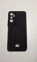 Черный чехол INFINIX HOT 20  с защитой камеры и карман для пластиковой карты