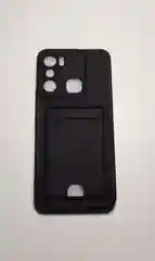 Черный чехол INFINIX HOT 20i с защитой камеры и  карманом для пластиковой карты