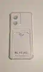 Прозрачный чехол для Realme 10, отделение для пластиковой карточки, противоударные углы