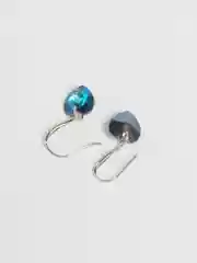 Фиолетовый серьги "Сердечки" с кристаллом Сваровски Swarovski с покрытием серебром 925 пробы