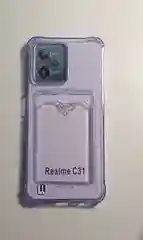Лавандовый чехол REALME C31 с карманом для карточки, и защитой камеры