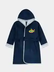 Темно-синий халат для мальчика махровый, банный, 3-6 лет (рост 98-116 см)