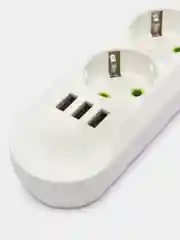 Белый сетевой фильтр, с USB разъемами, 3 м