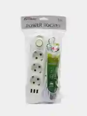 Белый сетевой фильтр, с USB разъемами, 3 м