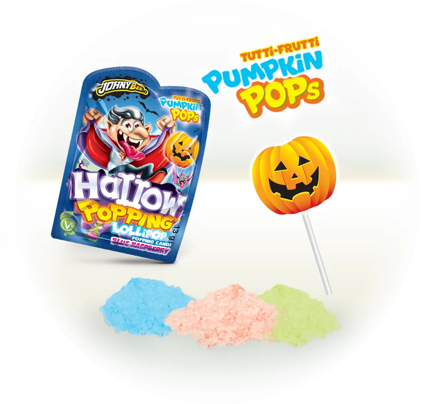 Розовый карамель на палочке Johny Bee Hallow, 13 г