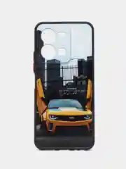 Золотой чехол с ярким рисунком на Vivo Y35 (Виво У35)