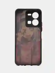 Сиреневый чехол с ярким рисунком на Vivo Y35 (Виво У35)