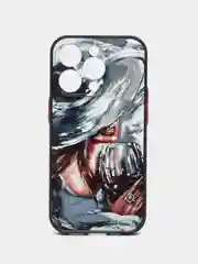 Серый меланж чехол с ярким рисунком на Apple iPhone 14 Pro (Айфон 14 Про)